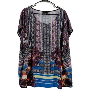 Cynthia Rowley Black‎ and Pink Boxy Blouse